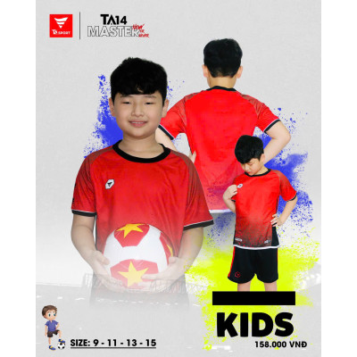 BỘ QUẦN ÁO ĐÁ BÓNG TRẺ EM KHÔNG LOGO TA14